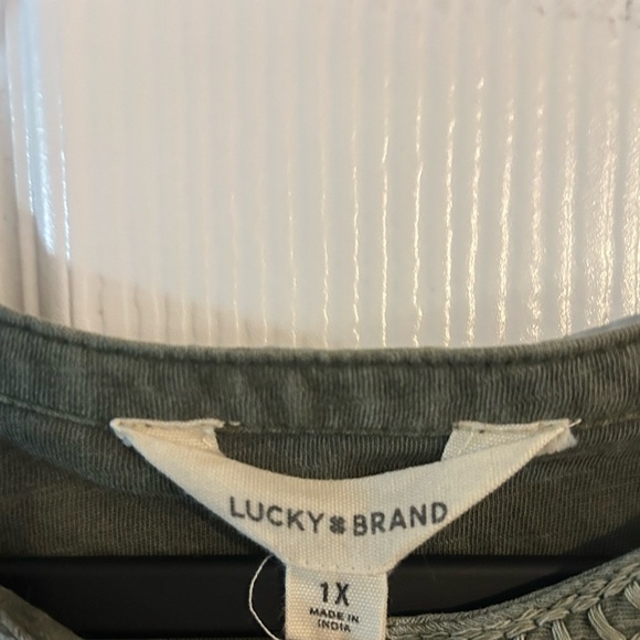 Lucky Brand Forest Green Embroidered Blouse - Picture 2 of 2